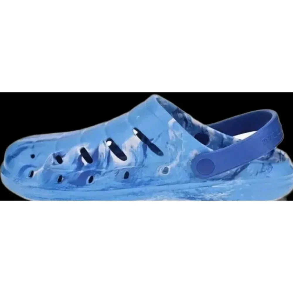 Rugged Shark Men’s Clogs SIZE 8 Blue Swirl Sandals Waterproof Floatable NEW